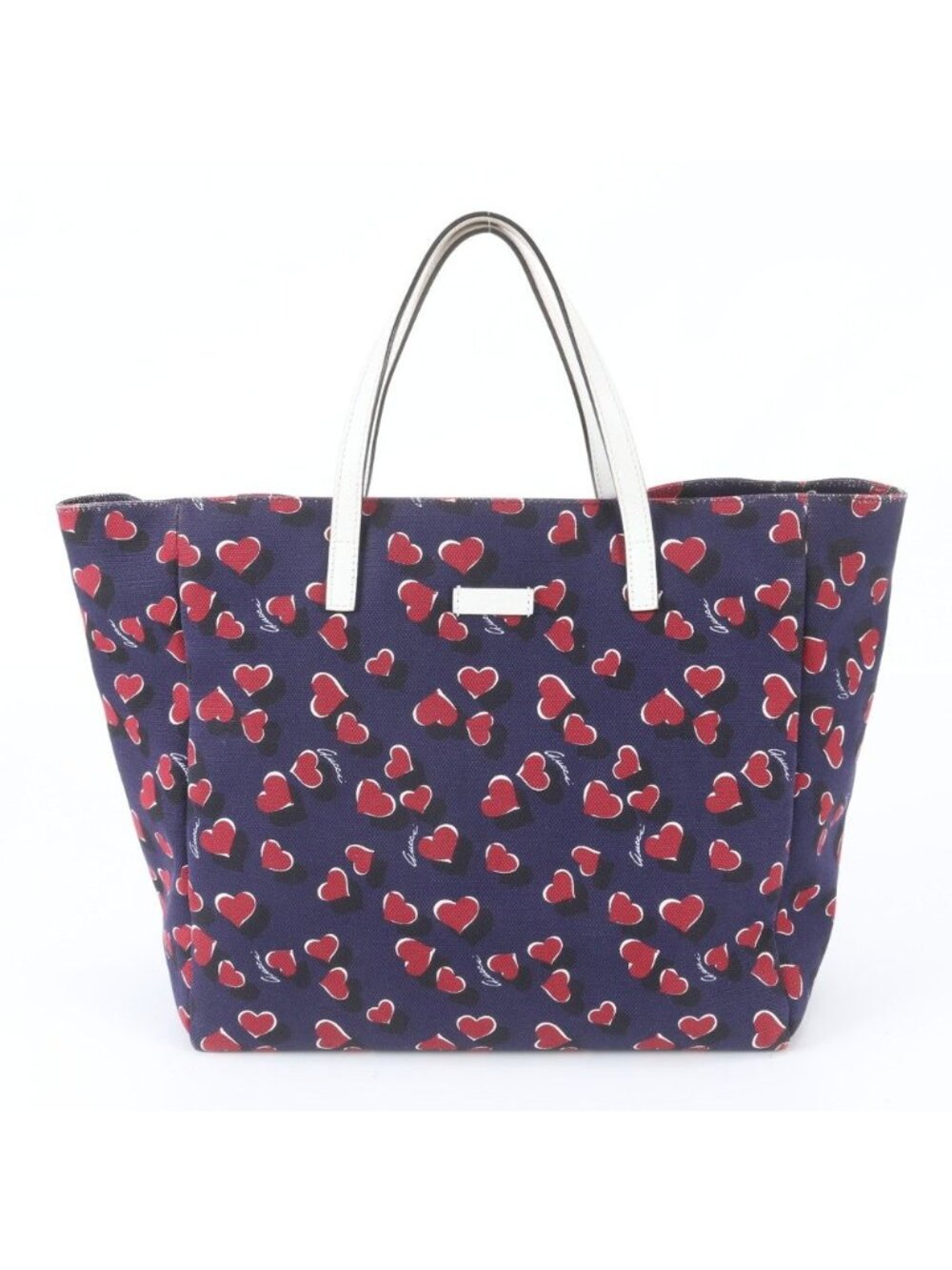 Gucci Heart Beat Leather All Over Print Tote Bag Shoulder